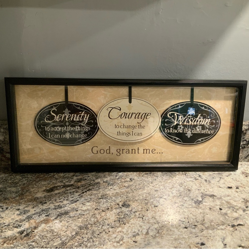 God Grant Me Wisdom Words Framed by New View 20” x 8” Beautiful display